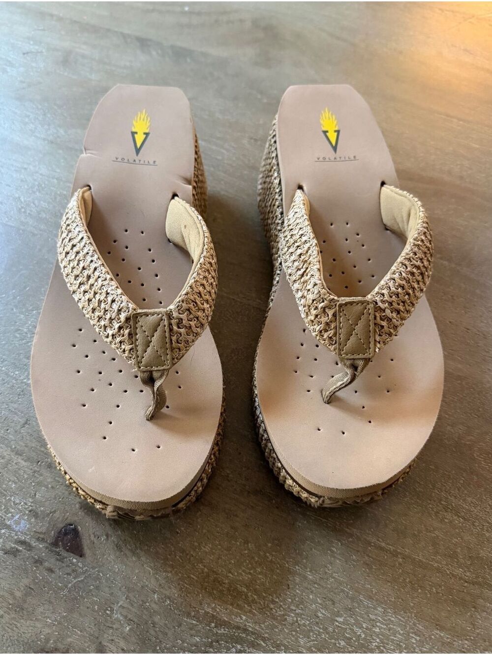 Volatile Island Wedge Sandals Slip-On Thong Platform Flip Flop W10